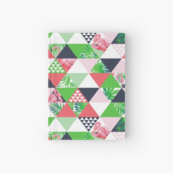 Dreiecksmuster - Flamingoblätter 1 Notizbuch