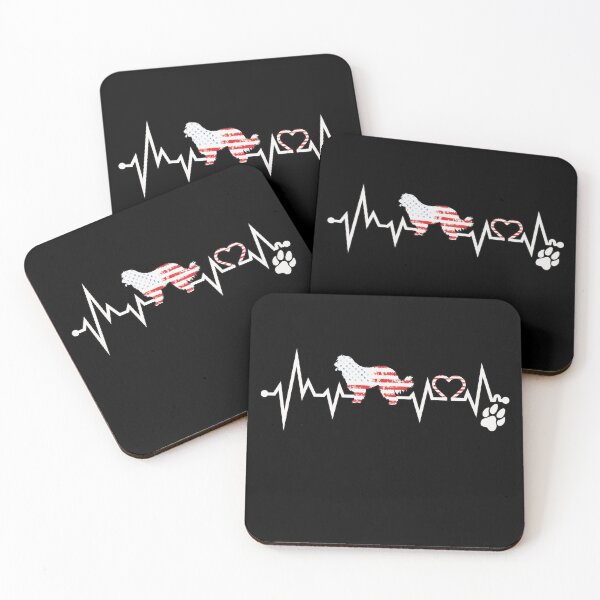 Item preview, Shepherd Dog American Flag with Heart and Pulse Line designed and sold by RobomShop.