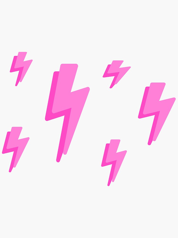 Pink Lightning Bolts Sticker For Sale By Sportyspice Redbubble