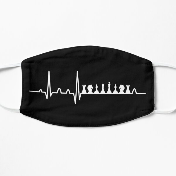 Chess Heartbeat Checkmate Board Game Player Gift Flat Mask