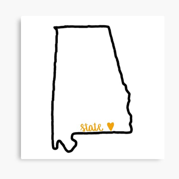 Alabama State Outline Canvas Print For Sale By Projectflamingo   Mp,504x498,matte,f8f8f8,t Pad,600x600,f8f8f8 