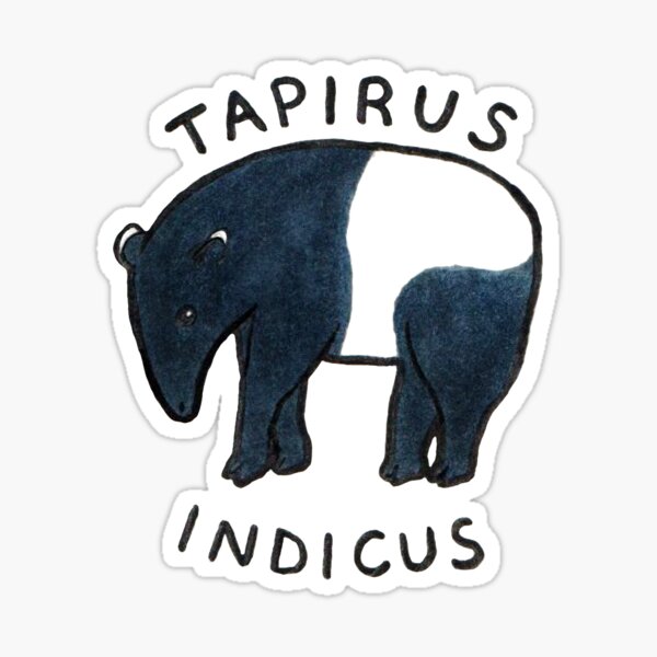 Vista previa del artículo con la obra «Tapir malayo (Tapirus indicus)», diseñado y vendido por alogism.