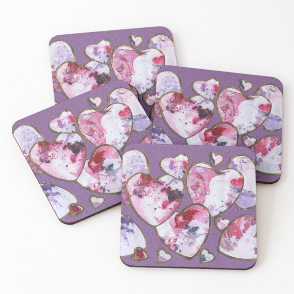 Item preview, Marbled Hearts on Purple designed and sold by LymphomaLass.