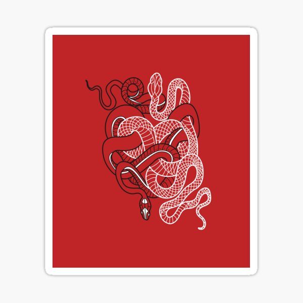 Two intertwined snakes Sticker