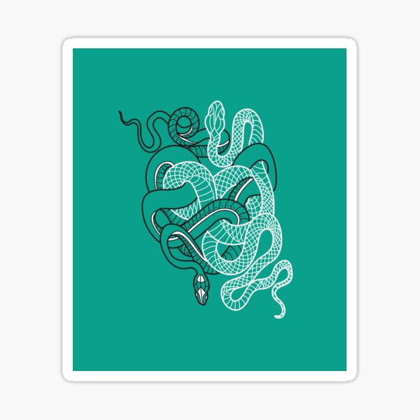 Two intertwined snakes Sticker