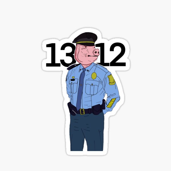 Pig Cops Stickers Redbubble - roblox purple security cap shirt