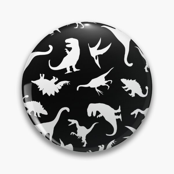 Item preview, Fun Dinosaur Pattern (White on Black) designed and sold by jezkemp.