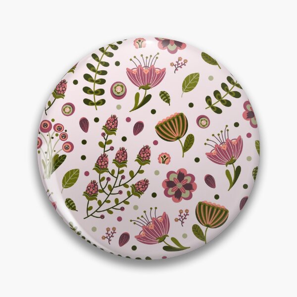 Artikelvorschau, Rosa und grünes Blumenmuster entworfen und verkauft von Simplulina.
