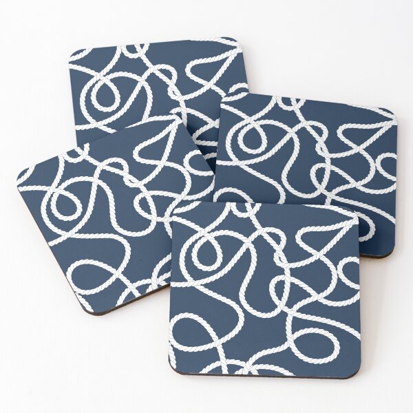 Item preview, Tangled rope in navy blue and white designed and sold by natalyon.