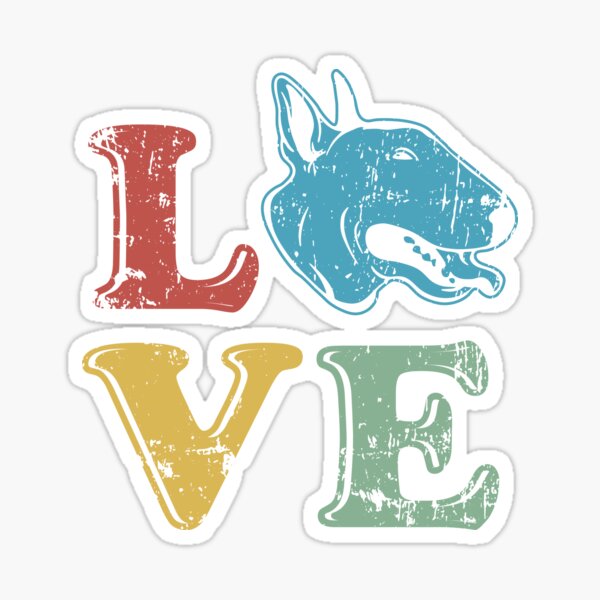 Item preview, Love Bull Terrier Retro Style Design designed and sold by PugSwagClothing.