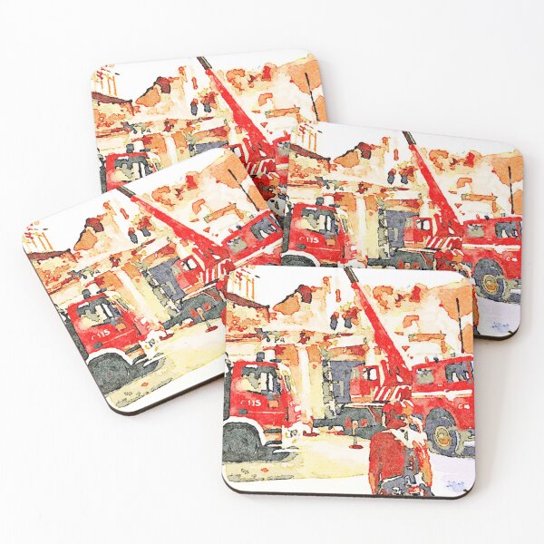 Item preview, L'Aquila: collapsed building with firefighters at work designed and sold by Giuseppe Cocco.