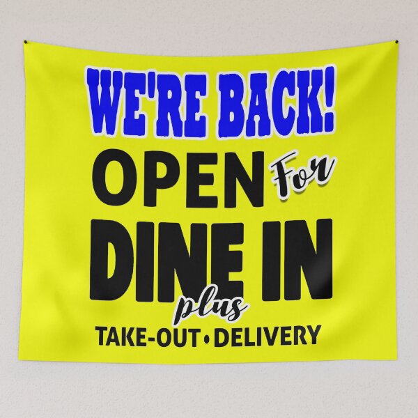 Item preview, Restaurant Covid Re-Open | Open For Dine In designed and sold by PureCreations.