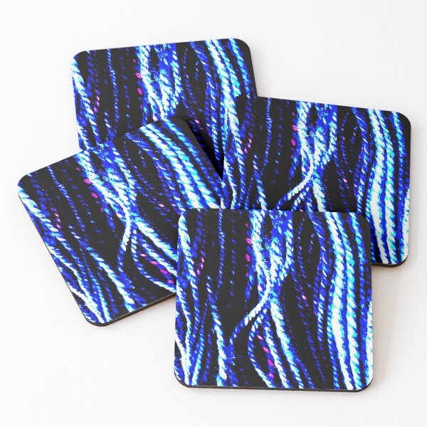 Item preview, Posterized Abstract Blue Cyan Magenta Pink Handspun Yarn designed and sold by joyloveyarn.