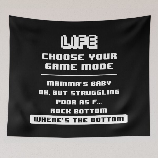 Item preview, Life Game Mode - Where's The Bottom - Black Background designed and sold by crismk.