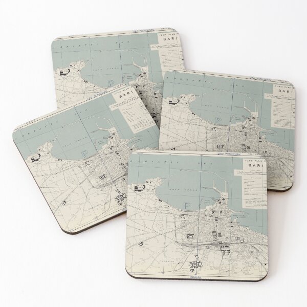 Item preview, Vintage Map of Bari Italy (1943) designed and sold by BravuraMedia.