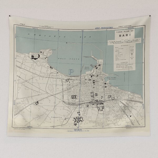 Item preview, Vintage Map of Bari Italy (1943) designed and sold by BravuraMedia.