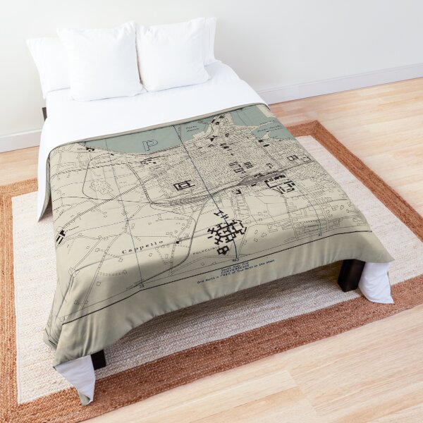 Vintage Map of Bari Italy (1943) Comforter
