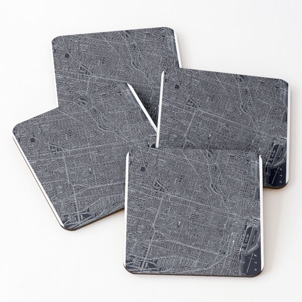 Item preview, Vintage Chicago Map | Dark City Layout Blueprint designed and sold by helenastc.