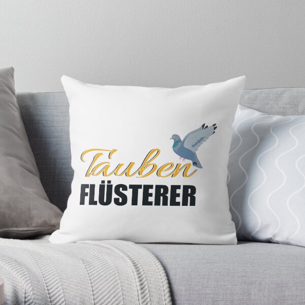 Pigeons Whisperer Throw Pillow