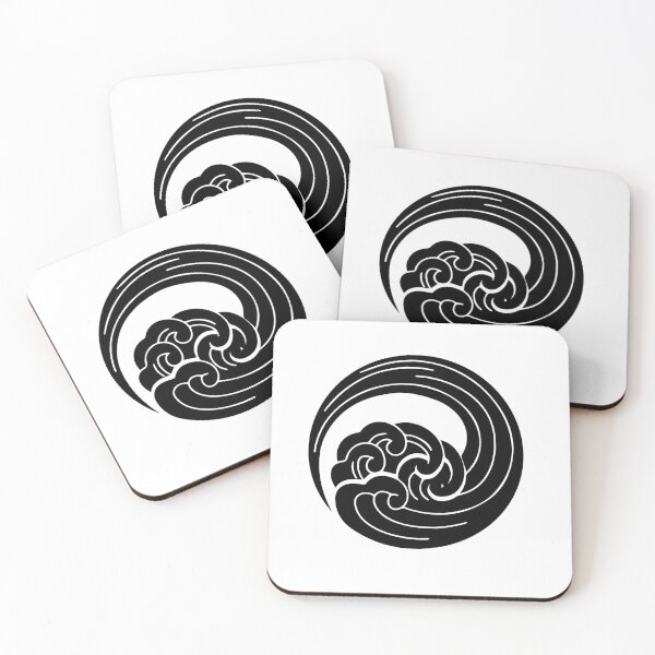 Item preview, Japanese Kamon Crest - Ocean Wave - Black Version designed and sold by reyners.