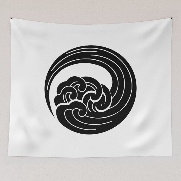 Item preview, Japanese Kamon Crest - Ocean Wave - Black Version designed and sold by reyners.