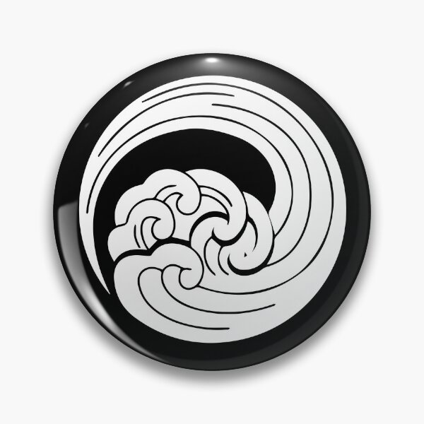 Item preview, Japanese Kamon Crest - Ocean Wave - White Version designed and sold by reyners.