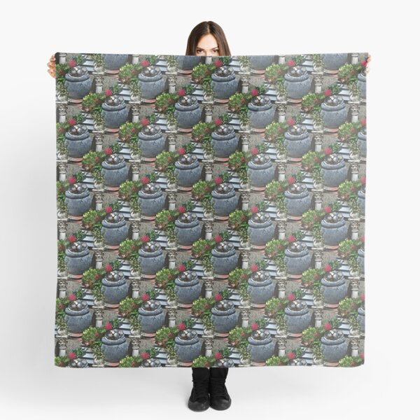 Backyard Flower Garden Art Scarf