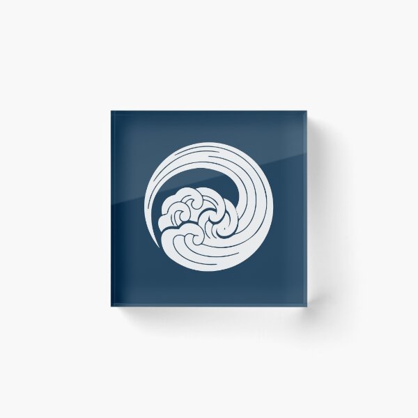 Item preview, Japanese Kamon Crest - Ocean Wave - White Blue Version designed and sold by reyners.