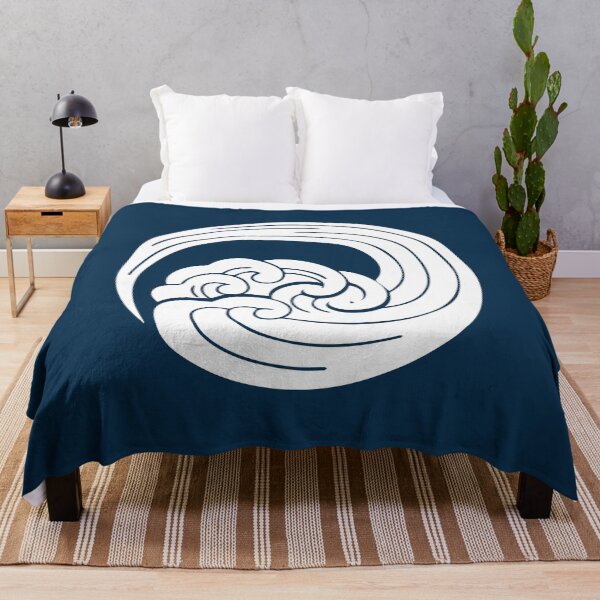 Item preview, Japanese Kamon Crest - Ocean Wave - White Blue Version designed and sold by reyners.