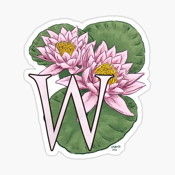 W is for Water Lily Sticker