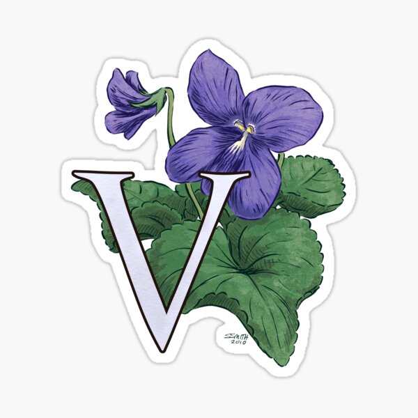 V is for Violet card Sticker