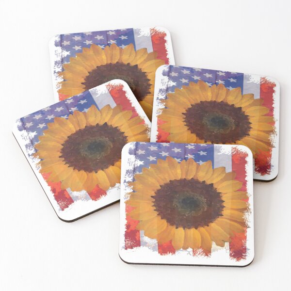 Item preview, sunflower fourth of jouly usa flag designed and sold by redodaha.