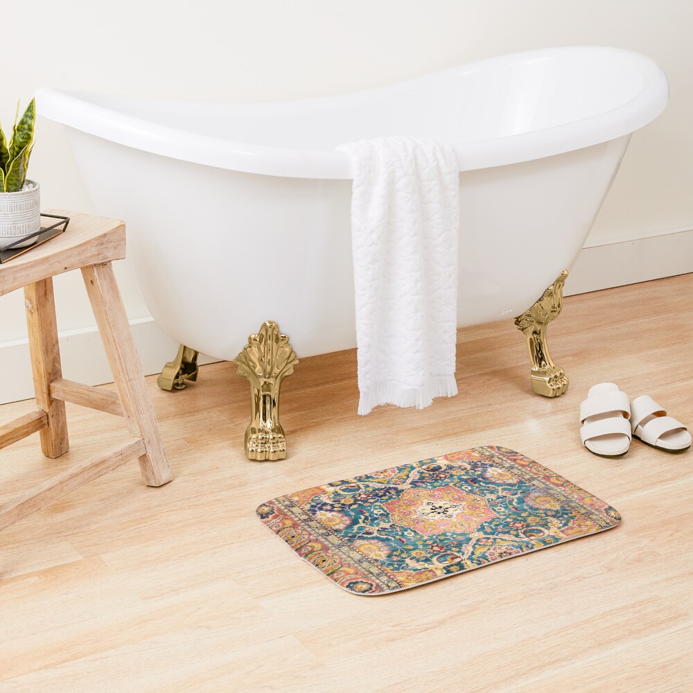 "Amritsar Punjab North Indian Rug Print" Bath Mat for Sale by bragova