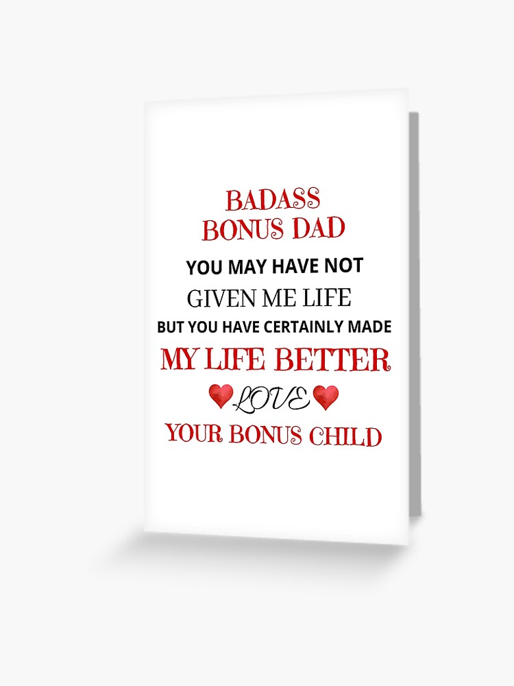 Bonus Dad Father Birthday Gift Birthday Gift For Father Dad Gift Dad Birthday Greeting Card By Creatarts Redbubble
