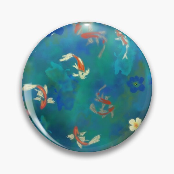 Item preview, Estanque de peces koi acuarela designed and sold by DanuDesigns.