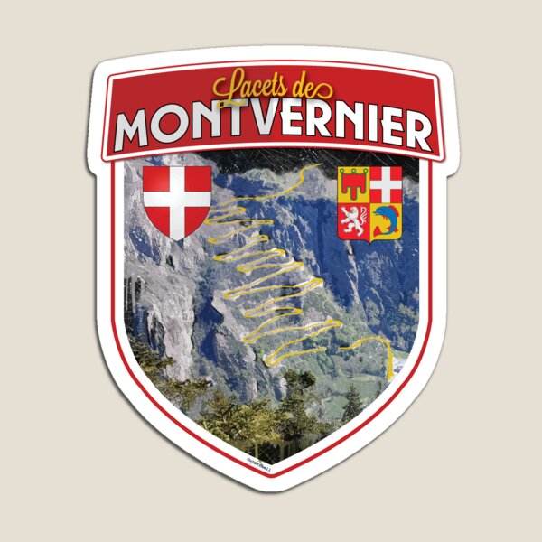 Item preview, Lacets de Montvernier Cycling Motorcycle Shield T-Shirt Sticker Route des Grandes Alpes designed and sold by OuterShellUK.