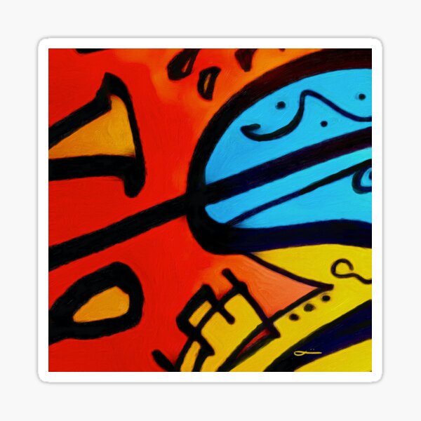 Orange and blue Adbstract Sticker
