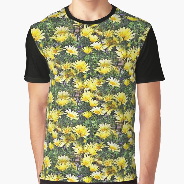 Lots Of Yellow Daisies Flower Art Graphic T-Shirt