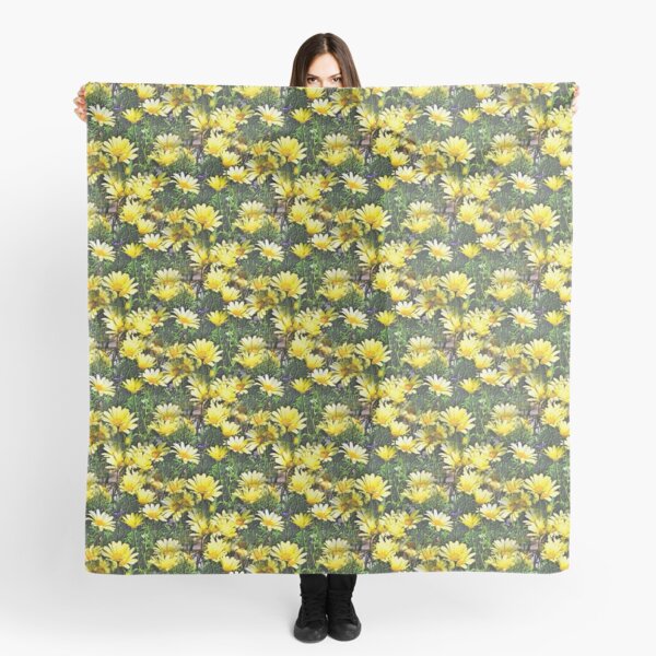 Lots Of Yellow Daisies Flower Art Scarf