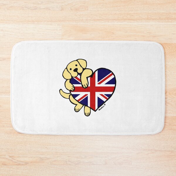 Item preview, Union Jack British Heart Yellow Labrador  designed and sold by HappyLabradors.