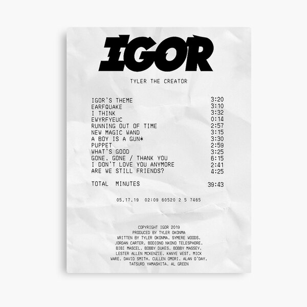 Igor Receipt Sticker