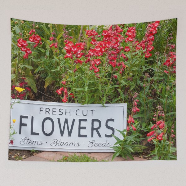 Item preview, Garden flowers with fresh cut flower sign 0758 designed and sold by simonbratt.