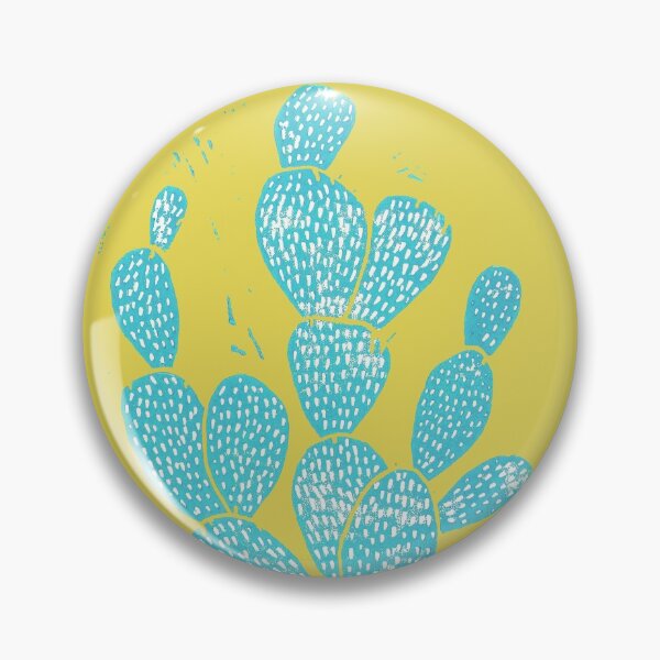 Item preview, Linocut Cacti #1 blue desert designed and sold by BiancaGreen.