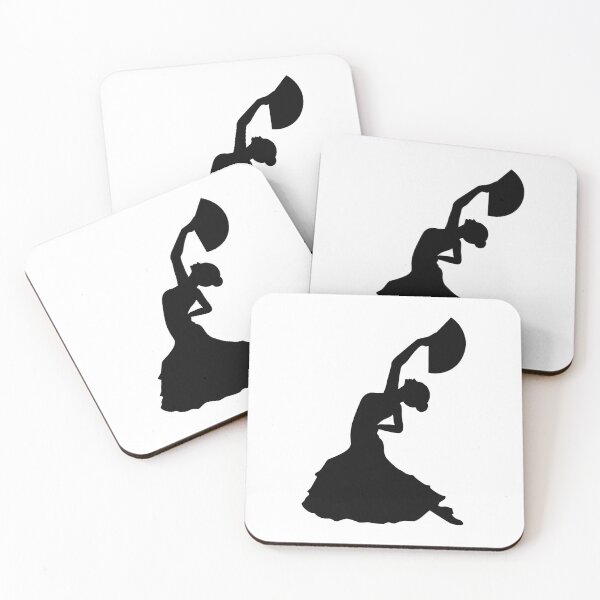 Item preview, Flamenco Dancing - Black Dancer on white Background - Flamenco Skirt Dress Costume designed and sold by EDcreations.
