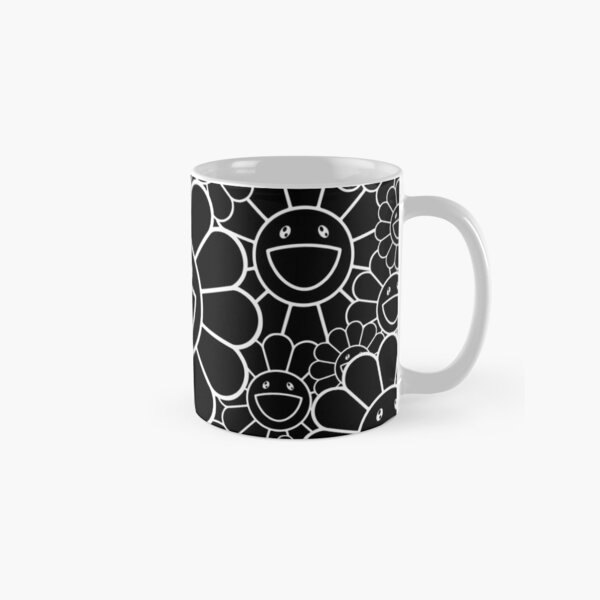flower mask takashi murakami black white Classic Mug