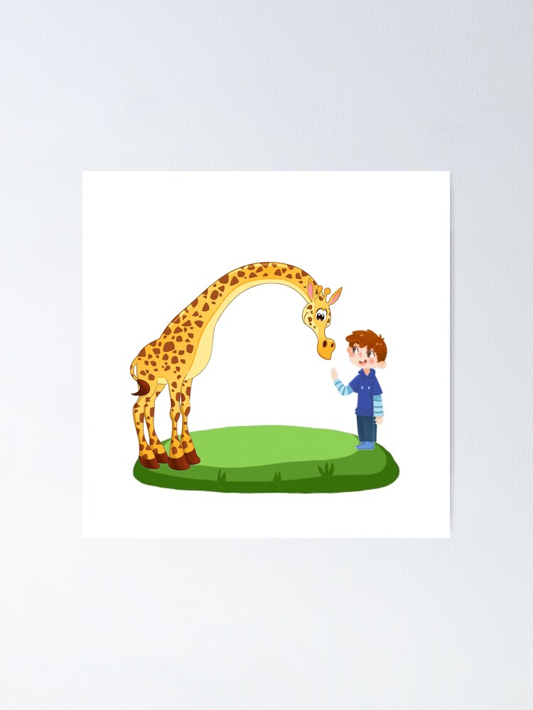 regelmatig rijstwijn buiten gebruik Kind child and giraffe" Poster by Bontes | Redbubble