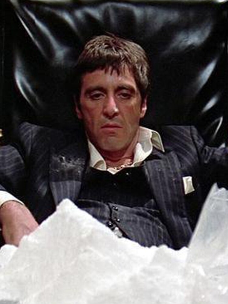 "tony montana scarface movie al pacino coke mountain white dope bored