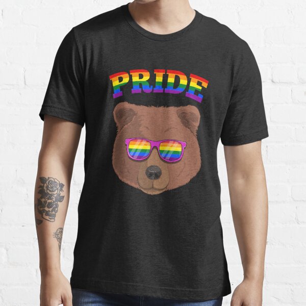 Gay Pride Grizzly Bear With Lgbt Rainbow Sunglasses T Shirt For Sale