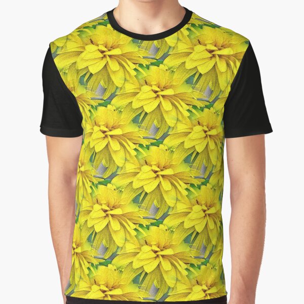 Yellow Flower Up Close Nature Art Pattern Graphic T-Shirt