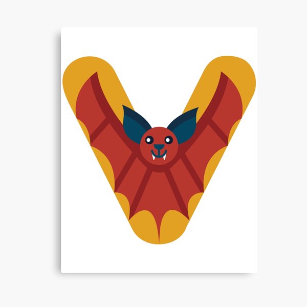 "Letter V - VAMPIRE BAT , Animalphabet" Canvas Print by orori | Redbubble